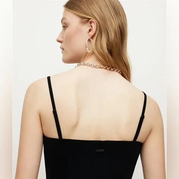 NWT AllSaints Charlie Convertible Black Midi Dress Size 4 - Picture 3 of 4